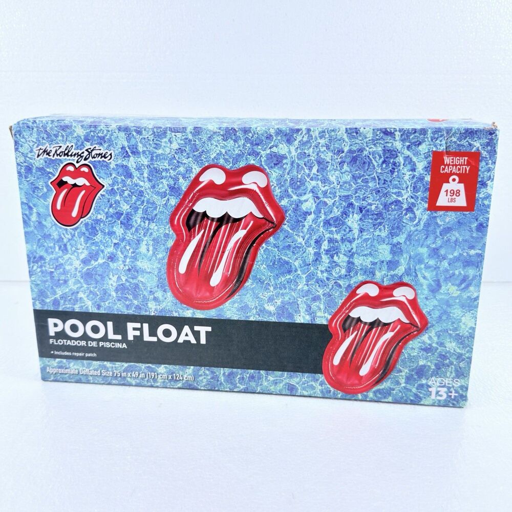 The Rolling Stones Pool Float 48x75 Inflatable Raft Hot Lips Tounge Logo NEW